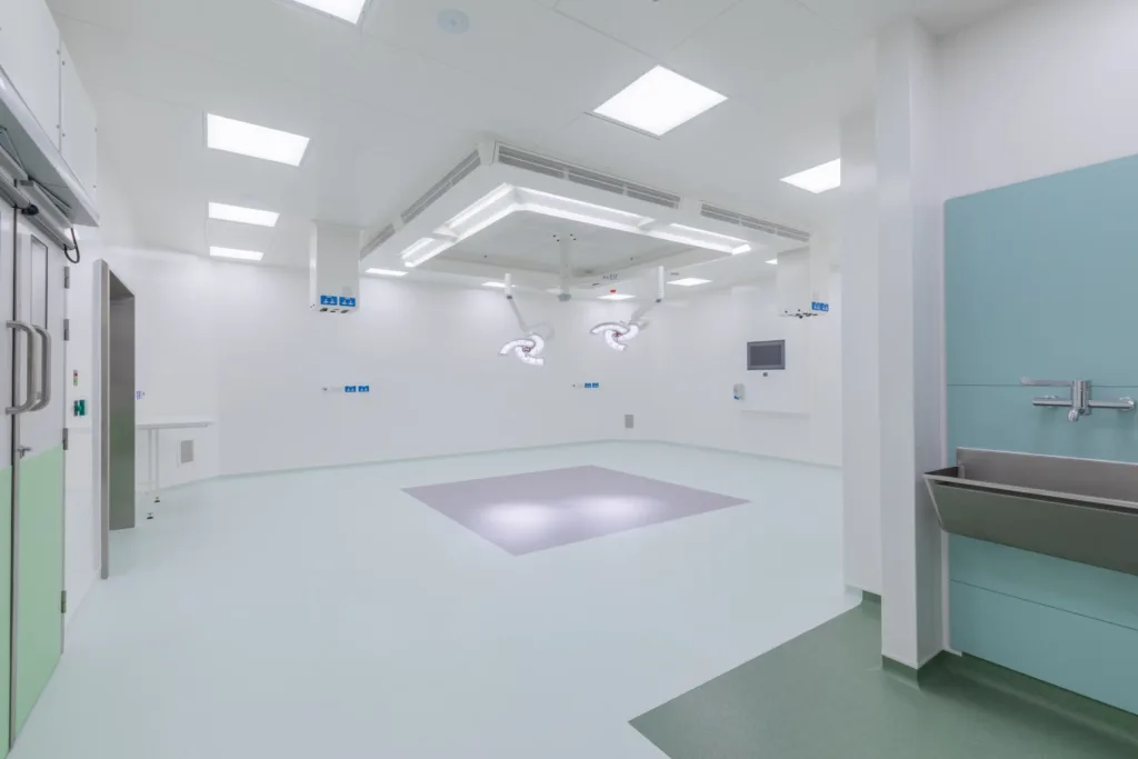 Operating room in the ModuleCo operating theatre at Newark Hospital